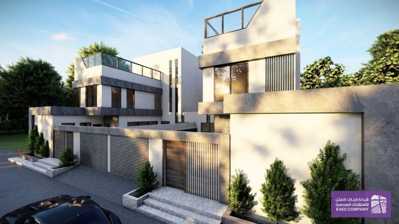 تصميم فلل متجاورة بواجهات بسيطة وعصرية